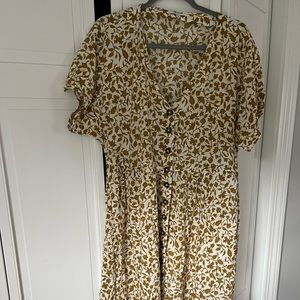 Madewell Button-Front Midi Dress in Batik Vine